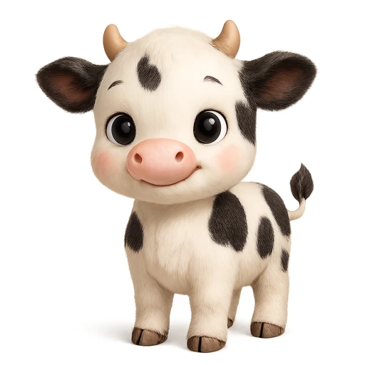 Black and white cow