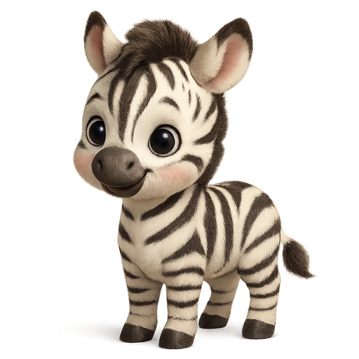 Zebra with black and white stripes