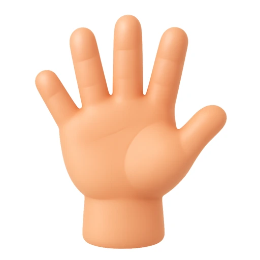 Open hand with five fingers