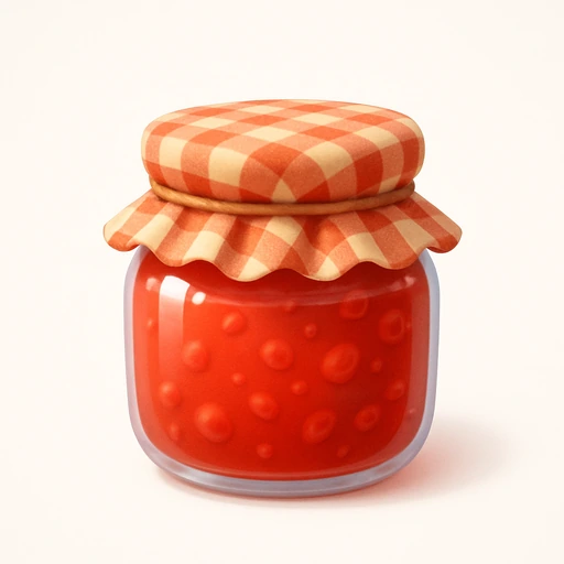 Jar of strawberry jam