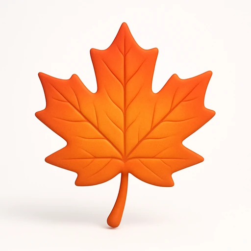 Orange autumn leaf