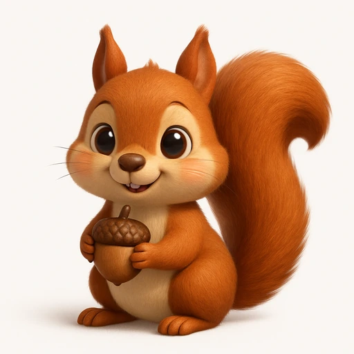 Squirrel holding an acorn